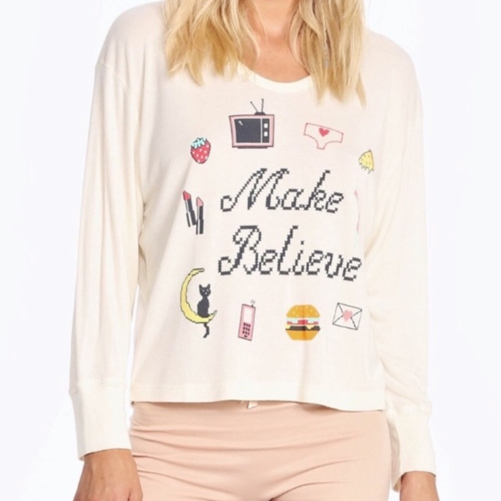 Wildfox Make Believe Long Sleeve Tee sz small NWOT